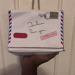 White and Red Envelope Design Women's Bag